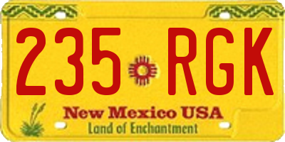 NM license plate 235RGK
