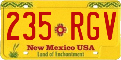NM license plate 235RGV