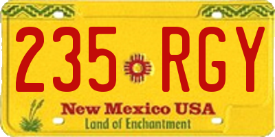 NM license plate 235RGY