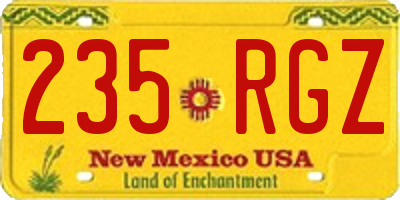NM license plate 235RGZ