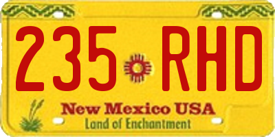 NM license plate 235RHD