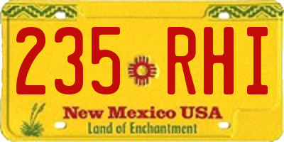 NM license plate 235RHI