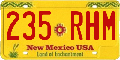 NM license plate 235RHM
