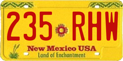 NM license plate 235RHW