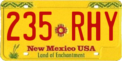 NM license plate 235RHY