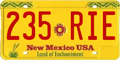 NM license plate 235RIE