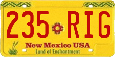 NM license plate 235RIG