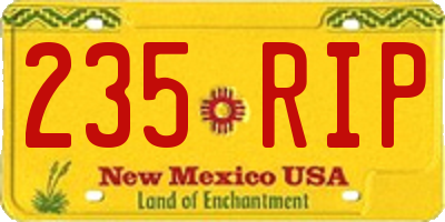 NM license plate 235RIP