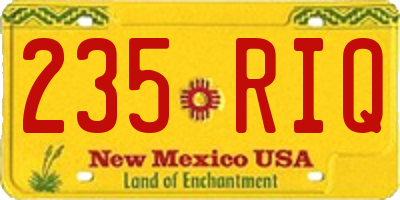 NM license plate 235RIQ