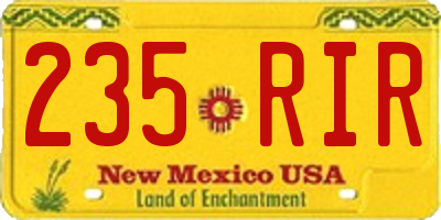 NM license plate 235RIR