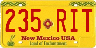 NM license plate 235RIT