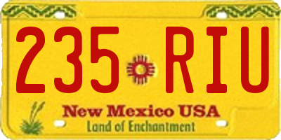 NM license plate 235RIU