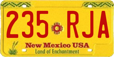 NM license plate 235RJA