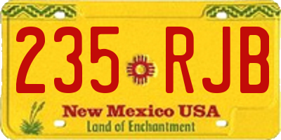 NM license plate 235RJB