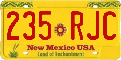 NM license plate 235RJC
