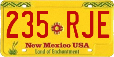 NM license plate 235RJE