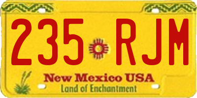 NM license plate 235RJM
