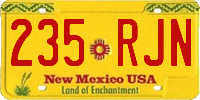 NM license plate 235RJN