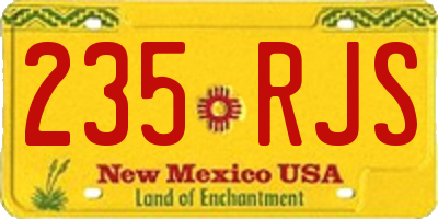 NM license plate 235RJS