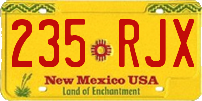 NM license plate 235RJX