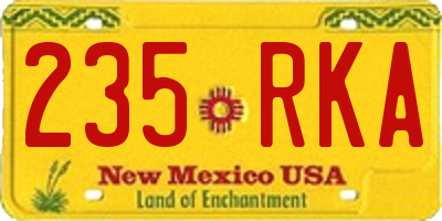 NM license plate 235RKA