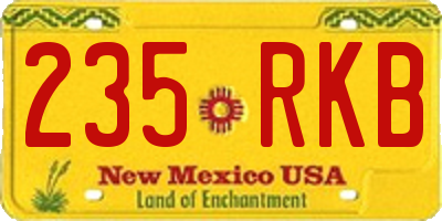 NM license plate 235RKB