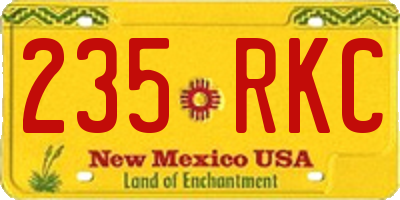 NM license plate 235RKC