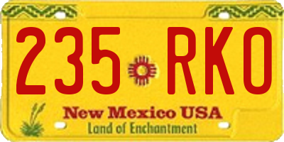 NM license plate 235RKO