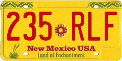 NM license plate 235RLF