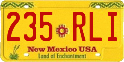 NM license plate 235RLI