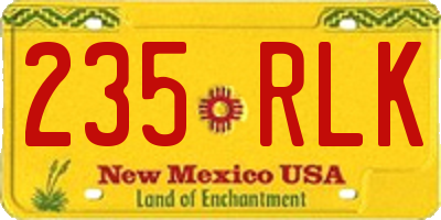 NM license plate 235RLK
