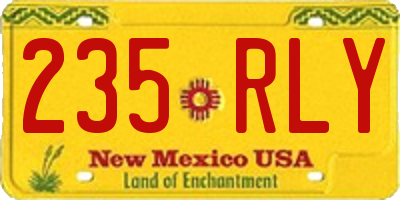 NM license plate 235RLY