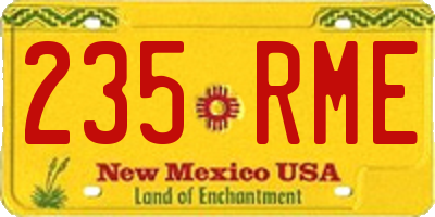 NM license plate 235RME