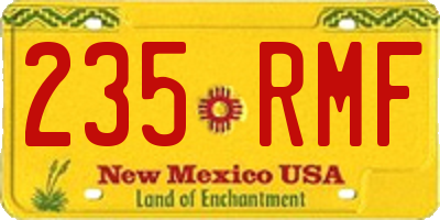 NM license plate 235RMF