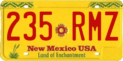 NM license plate 235RMZ