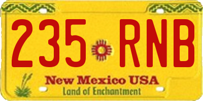 NM license plate 235RNB