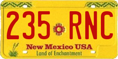NM license plate 235RNC