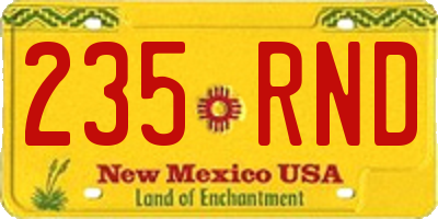 NM license plate 235RND