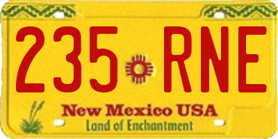 NM license plate 235RNE