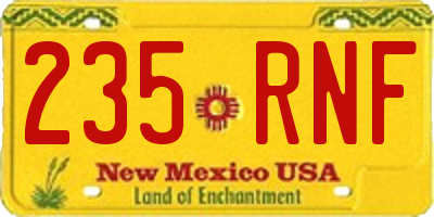 NM license plate 235RNF