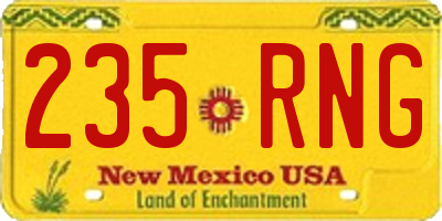 NM license plate 235RNG