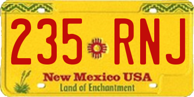 NM license plate 235RNJ
