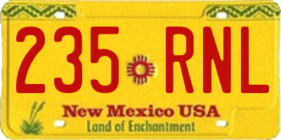 NM license plate 235RNL