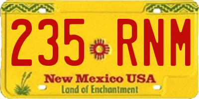 NM license plate 235RNM