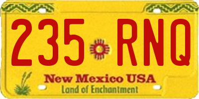 NM license plate 235RNQ