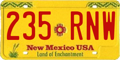 NM license plate 235RNW