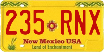 NM license plate 235RNX