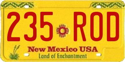 NM license plate 235ROD