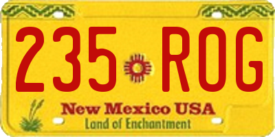 NM license plate 235ROG