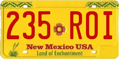 NM license plate 235ROI